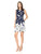Taylor - 9792M Sleeveless Bateau Neck Floral Printed Ponte Dress In Blue and White