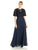 Aidan Mattox - MD1E201185 Embellished Caped Scoop Neck A-Line Gown in Blue and Black