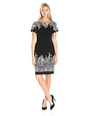 Adrianna Papell - AP1D100220 Printed Bateau A-line Dress