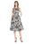 Adrianna Papell - 191929200 Swirl Print Tea Length Dress in White and Black