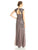 Adrianna Papell - Embellished Square Long Dress 91915610 in Gray