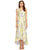 Sangria - SBHW964 Cap Sleeve Floral Shantung Dress in Yellow and Floral