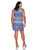 Taylor - 9174LJ Printed Scoop Neck Sheath Dress in Blue and White