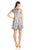 Adrianna Papell - 41908110 Floral Bateau Pleated Cocktail Dress in Purple and Multi-Color