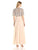 Aidan Mattox - MD1E201185 Embellished Caped Scoop Neck A-Line Gown in Neutral and Pink