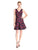Maggy London - G2562M V-Neck Floral Print Cocktail Dress in Red and Blue