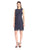 Anne Klein - 10638862 Floral Ruched Chiffon Cocktail Dress in Blue and Gray