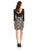 Adrianna Papell - Quarter Length Sleeves Short Dress 191913970 in Black and Multi-Color
