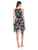 Taylor - 9682M Floral Print Tie Keyhole Front Dress In Blue and Floral