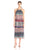 Donna Morgan - D4075M Printed Chiffon Pleated Midi Dress in Blue and Multi-Color