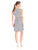 Taylor - 8015M Split Neck Stripe Dress in Blue and White