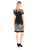 Adrianna Papell - AP1D100220 Printed Bateau A-line Dress in Black and White