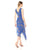 Taylor - 9791M Floral Flutter Paneled Asymmetrical Hem Dress In Blue and Print
