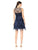 Taylor - 9711M Embroidered Floral Appliqued Short Dress In Blue