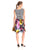 Taylor - Stripe and Floral Print  A-line Dress 5997M in Blue and White