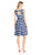 Donna Morgan - D4149M Stripe Bateau A-line Dress in White and Blue