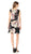 Taylor - 9441M Floral Print Bateau Scuba A-line Dress In Black and Multi-Color