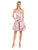 Taylor - 8960M Floral Print V-neck A-line Dress in Neutral and Purple