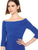 Adrianna Papell - AP1D102952 Off-Shoulder Ribbed Cocktail Dress In Blue