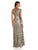 Tadashi Shoji - Scallop-Fringed V-Neck Sequined Gown In Gray and Gold