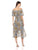 Taylor - 9700M Tea Length Off Shoulder Paneled Floral Dress In Floral