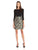 Adrianna Papell - Quarter Length Sleeves Short Dress 191913970 in Black and Multi-Color