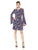Taylor - 9338M Long Bell Sleeve Printed A-Line Dress In Blue and Pink