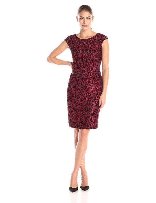 Alex Evenings - Floral Short Dress 1121096 in Red and Black
