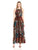 Aidan Mattox - Halter Neckline Floral Print Long Dress MN1E200577 in Gold and Floral