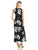 Adrianna Papell - 16PD76230 Floral Scoop Neck Column Dress in Black and Multi-color