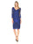 JS Collections - Illusion Sleeve Soutache Embroidered Dress 865802 in Blue