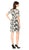 Adrianna Papell - AP1D101410 Floral Embroidered Illusion Bateau Dress In White and Gold