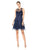Taylor - 9711M Embroidered Floral Appliqued Short Dress In Blue