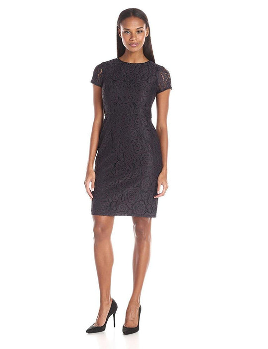 Adrianna Papell - Jewel Neck Sheath Dress 11252730 in Black