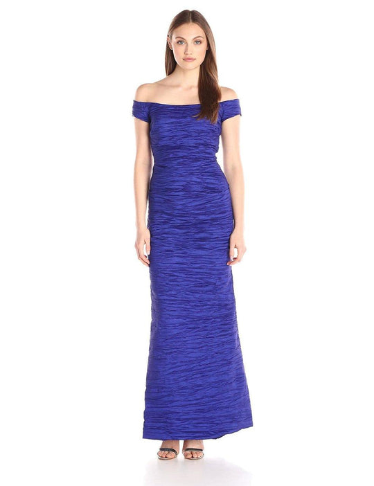 Alex Evenings - Off Shoulder Ruched Long Dress 166198 in Blue