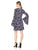 Taylor - 9338M Long Bell Sleeve Printed A-Line Dress In Blue and Pink