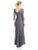 Adrianna Papell - Embellished Lace Illusion Dress 81915120 in Gray