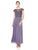 Alex Evenings - 132895 Embroidered Bateau Mesh A-line Dress In Purple