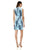 T Tahari - F208J608 Printed V-neck Velvet Sheath Dress In Blue and White