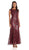 Ignite Evenings - 3399 Cap Sleeve Floral Sequined Mermaid Gown In Red