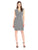 Anne Klein  - 10635818 Printed V Neck Cocktail Dress in Black and White