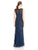 Adrianna Papell - Embroidered V Neck Long Dress 091915620 in Deep Blue
