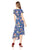 Donna Morgan - D6244M Floral Print Jewel Neck A-line Dress In Blue and Multi-Color
