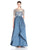 Adrianna Papell - 81920870 Lace Illusion Bateau Taffeta A-line Dress in Blue