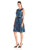 Alex Evenings - 117210 Piping Jewel Neck A-line Dress in Blue