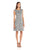 Adrianna Papell - AP1D100314 Bateau Knit Jacquard A-line Dress in Black and White