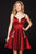 Angela and Alison -82001 Fit and Flare Sleeveless Cocktail Dress In Red