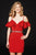 Angela & Alison-82003 Beaded Plunging V-neck Sheath Dress In Red