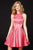 Angela and Alison - 82004 Sleek Halter Bead Embellished A-line Dress In Pink