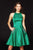 Angela and Alison - 82004 Sleek Halter Bead Embellished A-line Dress In Green